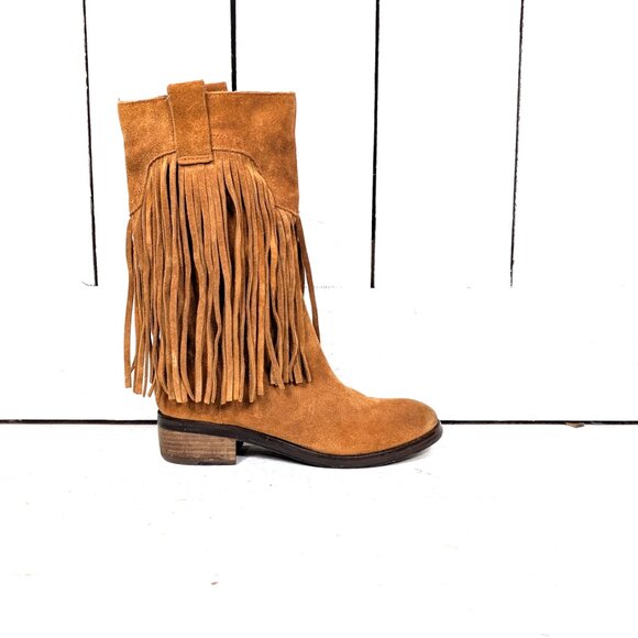 Western suede leather fringe festival boots - Picture 9 of 9